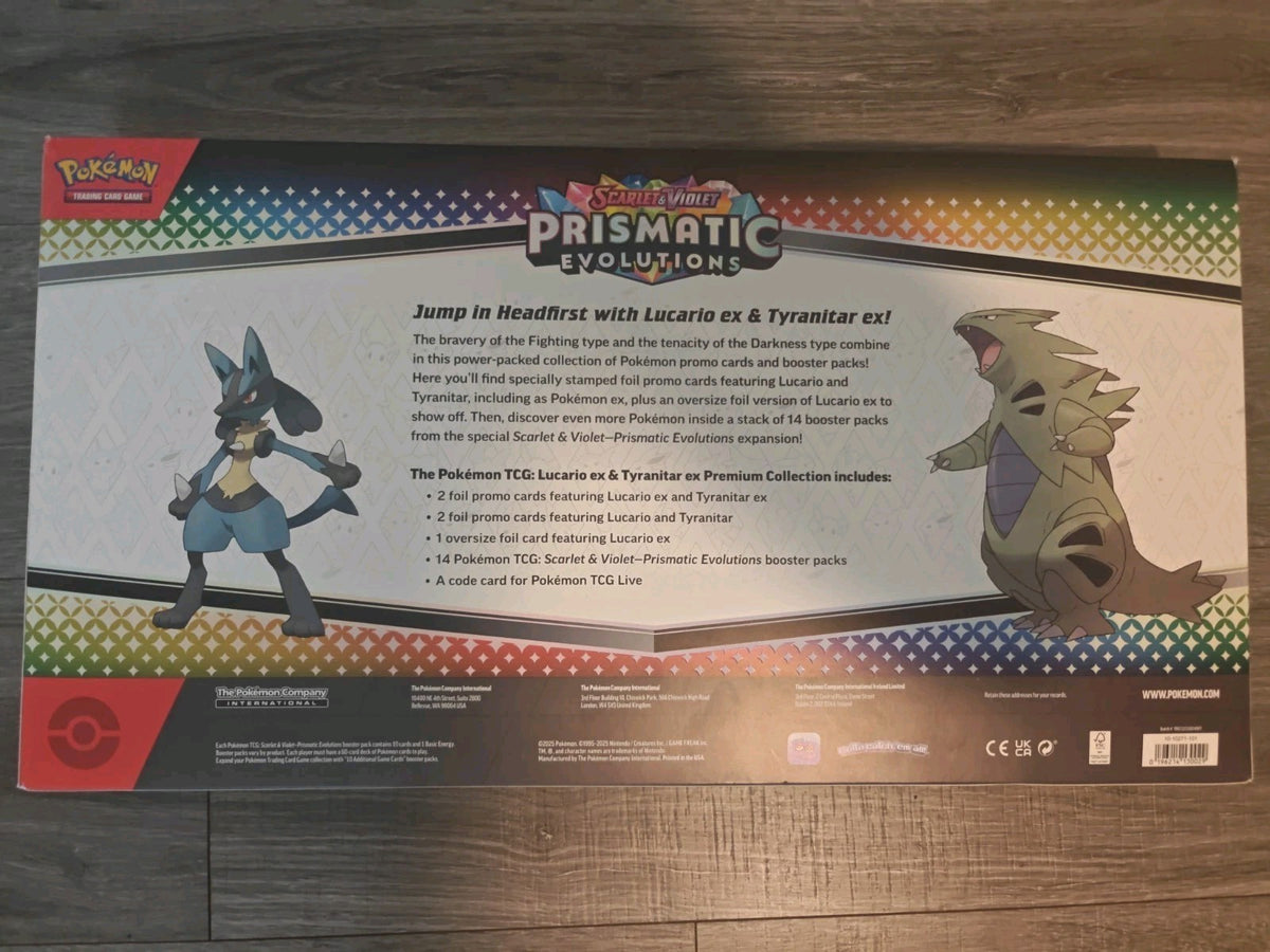 Pokémon TCG: Prismatic Evolutions Lucario & Tyranitar Premium Collection
