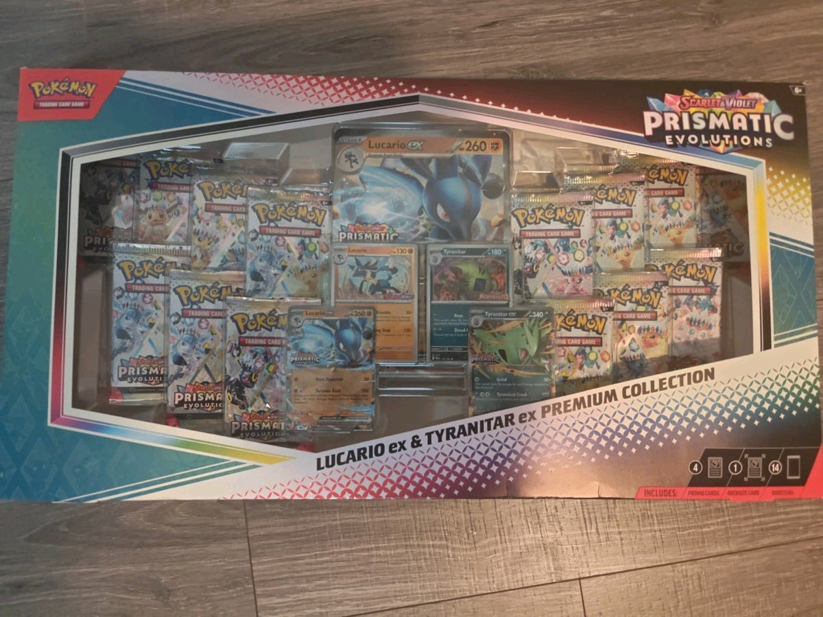 Pokémon TCG: Prismatic Evolutions Lucario & Tyranitar Premium Collection